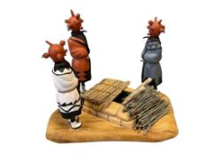 NATIVE AMERICAN HOPI MUDHEAD DOLLS MINIATURE KACHINA DOLLS DIORAMA