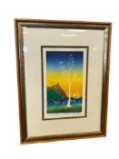 MISHA MORACHA LISTED CALIFORNIA ARTIST LIMITED EDITION INTAGLIO ETCHING TITLED HAPPY