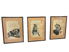 UTAGAWA KUNIYOSHI JAPANESE WOODBLOCK PRINTS EDO PERIOD 1847 FAITHFUL SAMURAI SERIES
