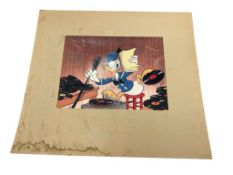 WALT DISNEY SIGNED DONALD DUCK PERSONALIZED CELL