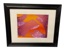 TERRY HUSKETT SPARKS, NEVADA ARTIST VIBRANT ABSTRACT STONE LITHOGRPAH