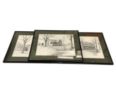 ROBERT HOLLINGSWORTH AMERICAN ARTIST BLACK AND WHITE PRINTS OF ETCHINGS