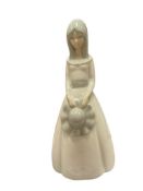VINTAGE SPANISH PORCELAIN MIGUEL REQUENA VALENCIA SPAIN FIGURE FEATURING GIRL WITH BLUE HAT