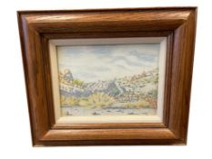 H. HARDY ORIGINAL WATERCOLOR ON PAPER OF CALIFORNIA DESERT LANDSCAPE COLORADO PENCIL CACTUS, 1944