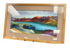 V. PARKS LARGE ORIGINAL WATECOLOR ON PAPER MOUNTAIN LANDSCAPE PAINTING