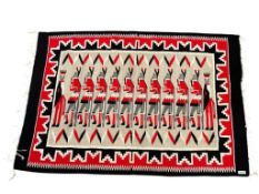 VINTAGE YEI BEI CHAI FOX DANCERS NAVAJO SOUTHWEST NATIVE AMERICAN WOOL RUG