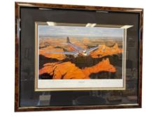 ROY GRINNELL, ASAA LIMITED EDITION LITHOGRPAH HEADING WEST WITH AIRCRAFT DC-3 CREW SIGNATURES