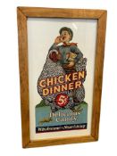 VINTAGE CHICKEN DINNER PROMOTIONAL 5 CENT JIGSAW PUZZLE ADVERTISMENT LITHO IN U.S.A.