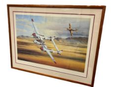 MICHAEL SHORT LIMITED EDITION RENO AIR RACES PRINT LEFTY GARDNER P-38 WHITE LIGHTNIN' WITH SIGNAT...