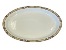 VINTAGE ILLINOIS CHINA ILL26 ROSES AND GOLD TRIM WITH YELLOW SCROLL DESIGN PLATTER CIRCA 1935