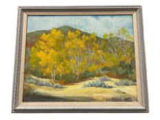 BETTY WARNER ZEPHYR COVE, NEVADA ARTIST ORIGINAL OIL ON CANVAS TITLED AUTUMN DREAM