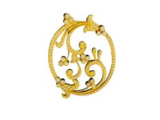 LADIES' 18K YELLOW GOLD ROUND BRILLIANT CUT DIAMOND PENDANT