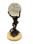 FRANKLIN MINT ATLAS BRONZE SCULPTURE BY STUART MARK FELDMAN 1990