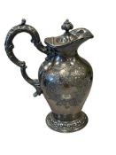 19TH CENTURY WALKER & HALL PROMINENT SHEFFIELD SILVERSMITH ORNATE WATER PITCHER