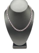 DESIGNER HALLMARKED STERLING SILVER OVAL CUT AMETHYST FASHION NECKLACE
