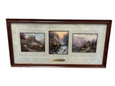 THOMAS KINKADE PAINTER OF LIGHT ACCENT PRINTS TRIO SWEETHEART COTTAGES