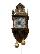 VINTAGE DUTCH ZAANDAM NU ELCK SYN SIN 8-DAY DELFT WALL CLOCK