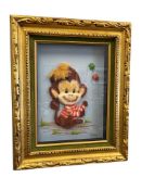 CORBIN TEXTLE ART OF PLAYFUL MONKEY HOLDING BALLOONS