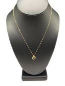 KAYNAR DESIGNER SIGNED 14K YELLOW GOLD DIAMOND MOTHER AND CHILD PENDANT NECKLACE