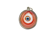 STERLING SILVER ART GLASS NAZAR EYE 