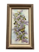 AILEEN SMITH PARADISE, CALIFORNIA ARTIST ORIGINAL ACRYLIC ON CANVAS FLORAL AND BUTTERLFY PAINTING