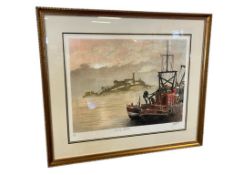 JOHN KELLY LIMITED EDITION LITHOGRPAH VIEW OF ALCATRAZ PRISON IN SAN FRANCISCO, CALIFORNIA