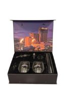 ATLANTIS HOTEL CASINO SOUVENIR WINE SET WITH WINE GLASSES, ELECTRIC BOTTLE OPENER, AND STOPPERS