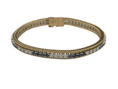LADIES' 14K YELLOW GOLD BLUE SAPPHIRE AND DIAMOND BRACELET