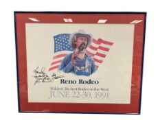 DON FARMER 1991 RENO RODEO LIMITED EDITION POSTER WITH SIGNATURE OF FORMER ANNOUNCER BOB TALLMAN