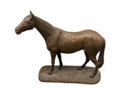 GREGORY PERILLO BRONZE TONED RESIN THOROUGHBRED HORSE LIMITED EDITION FIGURINE NO. 264/1,089