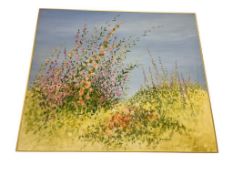 JOHANNSON LARGE ORIGINAL ACRYLIC ON CANVAS PAINTING OF FLOWERS