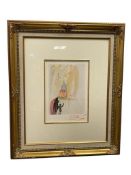 SALVADOR DALI RENOWN SURREALIST ARTIST SIGNED WOOD ENGRAVING THE TRIUMPH OF CHRIST AND THE VIRGIN