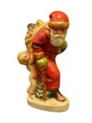 1992 VAILLANCOURT FOLK ART FATHER CHRISTMAS WITH ANGEL CHALKWARE HAND PAINTED FIGURINE NO. 847