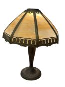 A&R CO. VICTORIAN NEOCLASSICAL CAST IRON AND SLAG GLASS TABLE LAMP