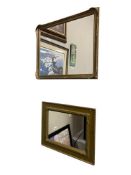 TWO VINTAGE GILT WOOD FRAMED MIRRORS