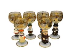 SET OF SIX GOEBEL HUMMEL GERMAN WINE / CORDIAL GLASSES