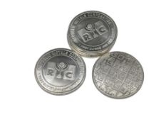 FIVE .999 FINE SILVER RMC DESIGN SILVER ROUNDS
