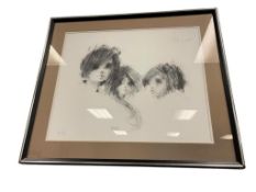 ALDO LUONGO CALIFORNIA IMPRESSINIST ARTIST LIMITED EDITION LITHOGRAPH TITLED FACES NO. 91/300
