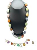 VINTAGE H. STERN BRASIL DESIGNER POLISHED STONE NECKLACE, BRACELET, AND PENDANT SET