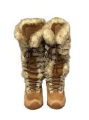 LADIES LAFUMA FASHION SUEDE LEATHER BOOTS WITH FAUX FUR TRIM SIZE 10