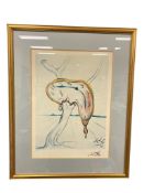 SALVADOR DALI RENOWN SURREALIST ARTIST LIMITED EDITION FACSIMILE LITHOGRAPH TEARFUL SOFT WATCH