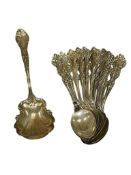 EARLY 20TH CENTURY SOLID STERLING SILVER SPOONS AND SERVING SPON TOTAL WEIGHT 274 GRAMS