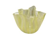 VINTAGE MURANO FAZZOLETTO HANDKERCHIEF SMALL BOWL DESIGNED BY FULVIO BIANCONI WITH PAOLO VENINI