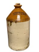 EARLY 20TH CENTURY DOULTON & CO. ENGLISH STONEWARE WHISKY JUG DAVENPORT & SON LTD. ASHBY-DE-LA-ZO...