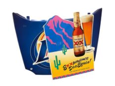 DOS EQUIS AND MILLER LITE NASCAR HOOD METAL BAR SIGNS
