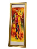 KATHY WATSON HOZHONI ART STUDIO MIXED MEDIA ART ON PAPER ABSRACT WOMAN