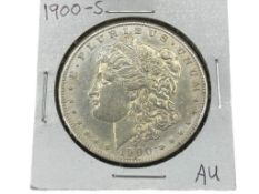1900-S U.S. MORGAN SILVER DOLLAR AU