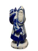 1999 DAVID ELDRETH SALT GLAZED POTTERY SANTA CLAUS HOLIDAY FIGURINE