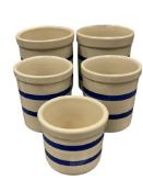 ROBINSON RANSBOTTOM POTTERY STONEWARE CROCKS 1 PT., 1 QT., AND 2 QT. SIZE R.R.P. ROSEVILLE, OH.
