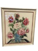 MID-CENTURY FLORAL ORIGINAL WATERCOLOR ON PAPER STILL-LIFE BY M. WALL